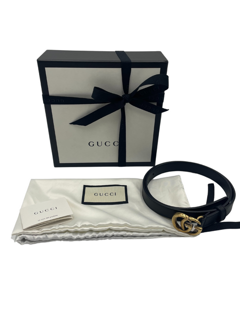 Gucci Leather Belt with Double G Buckle
