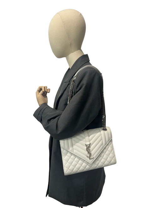 Saint Laurent Envelope Medium Quilted Shoulder Bag
