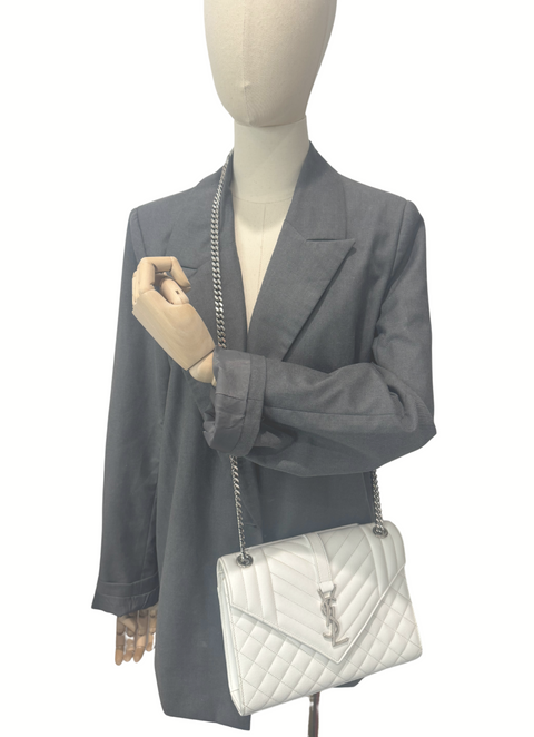 Saint Laurent Envelope Medium Quilted Shoulder Bag