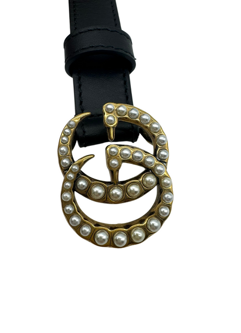 Gucci GG Marmont Belt with Pearls