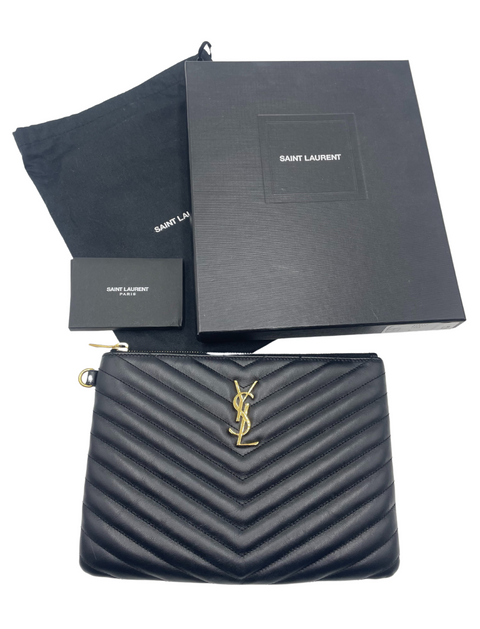 Saint Laurent Cassandre A5 Pouch in Quilted Leather