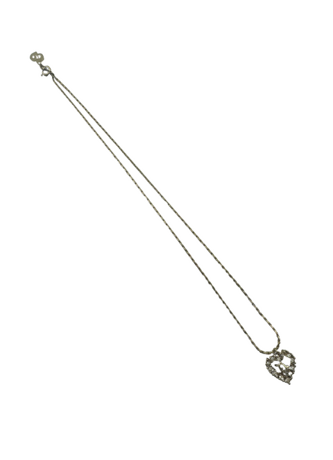 Christian Dior Rhinestone Heart Necklace