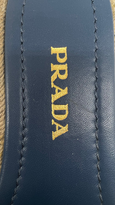 Prada Denim Espadrille Slides