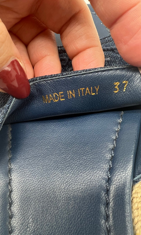 Prada Denim Espadrille Slides