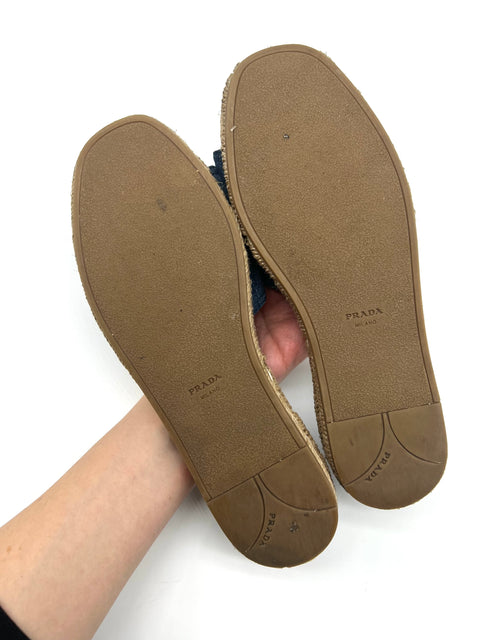 Prada Denim Espadrille Slides