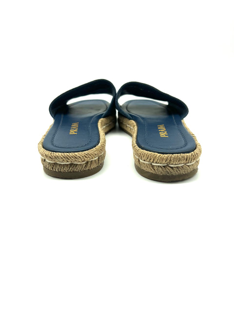Prada Denim Espadrille Slides