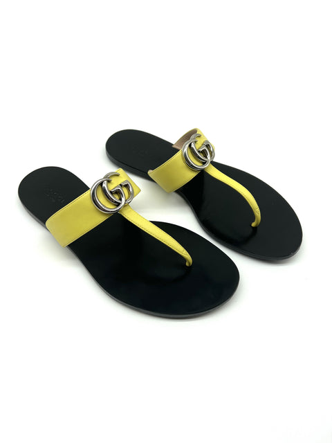 Gucci Leather Thong Sandal With Double G
