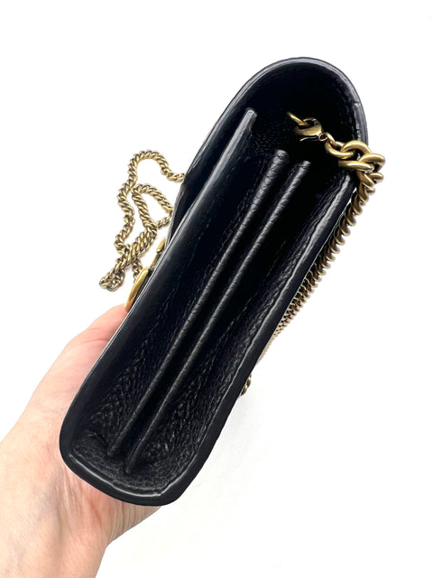 Gucci Black Mini GG Marmont Chain Shoulder Bag