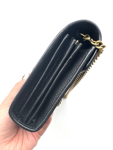 Gucci Black Mini GG Marmont Chain Shoulder Bag