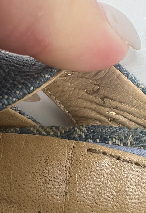 Gucci Denim Wedge Strap Sandals