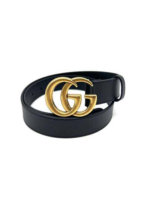 Gucci Leather Belt with GG Buckle