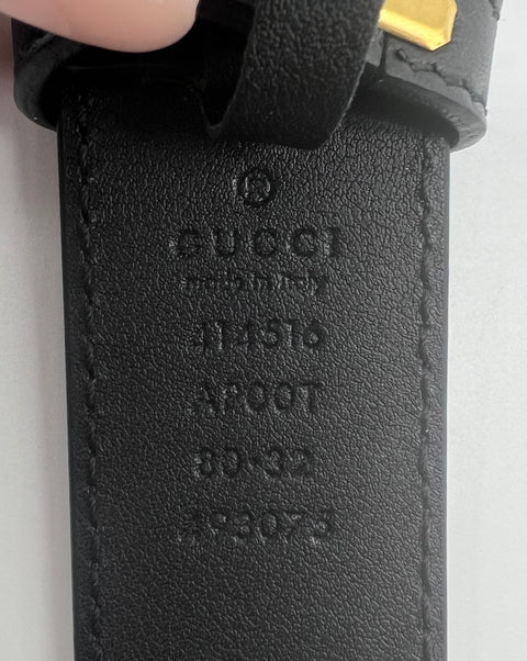 Gucci Leather Belt with GG Buckle