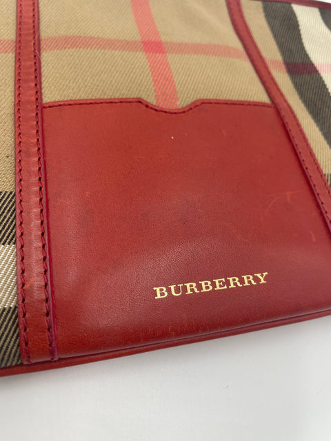 Burberry House Check Leather Trim Crossbody Bag