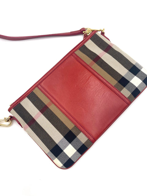 Burberry House Check Leather Trim Crossbody Bag