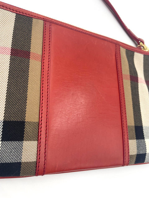 Burberry House Check Leather Trim Crossbody Bag