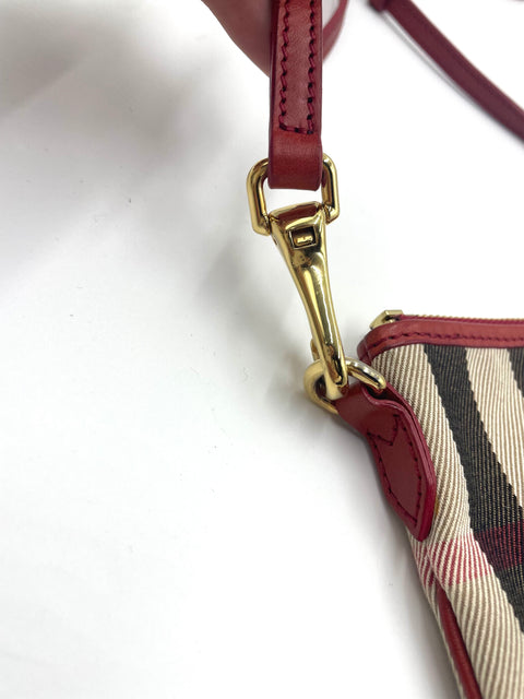 Burberry House Check Leather Trim Crossbody Bag