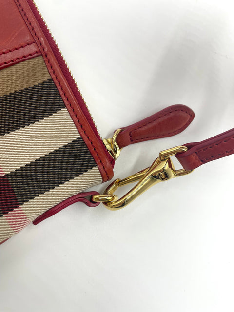 Burberry House Check Leather Trim Crossbody Bag