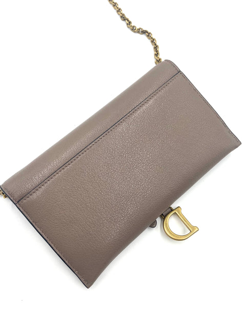 Christian Dior Long Saddle Wallet with Chain