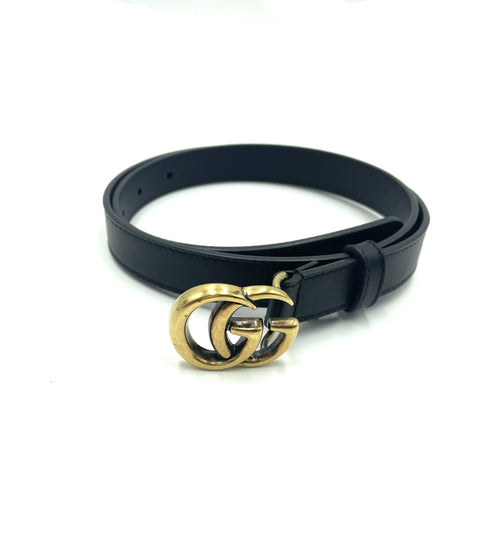 Gucci Leather Belt with Double G Buckle