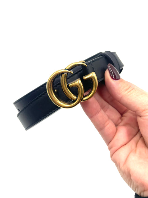 Gucci Leather Belt with Double G Buckle