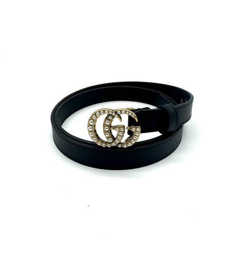 Gucci GG Marmont Belt with Pearls