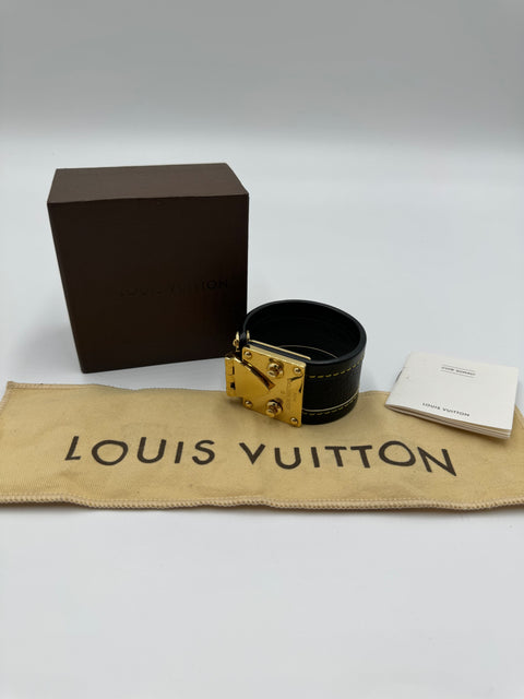 Louis Vuitton Chèvre Leather Suhali S-Lock Bracelet