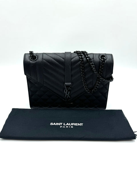 Saint Laurent Envelope Medium Leather Shoulder Bag