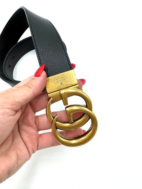 Gucci Leather Belt with GG Buckle