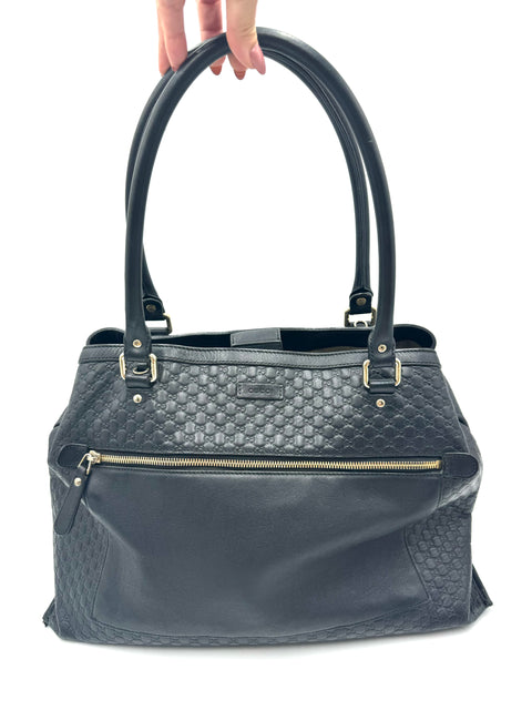 Gucci Two Way Tote Bag Black