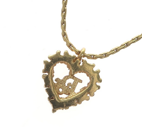 Christian Dior Rhinestone Heart Necklace