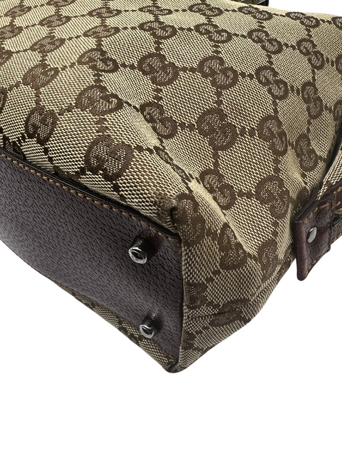 Gucci GG Canvas and Leather Mini Boston Bag