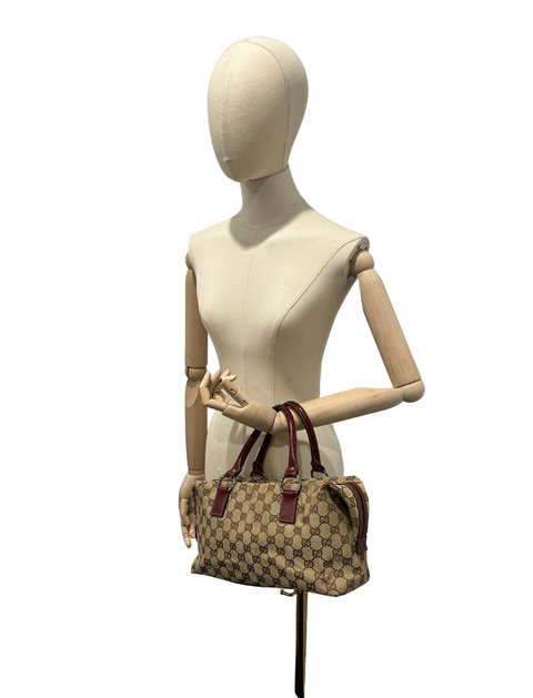 Gucci GG Canvas and Leather Mini Boston Bag