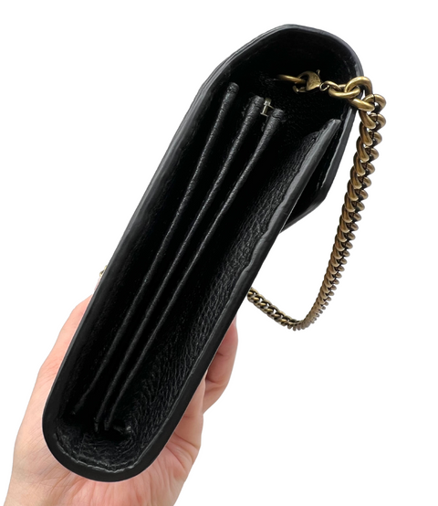 Gucci Black Mini GG Marmont Chain Shoulder Bag