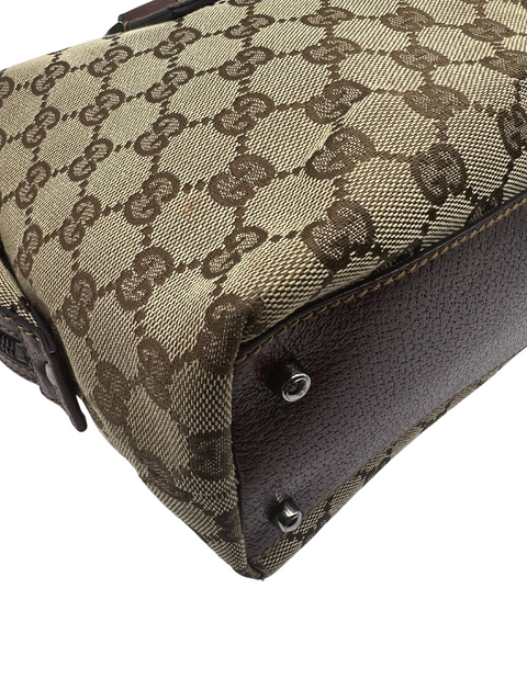 Gucci GG Canvas and Leather Mini Boston Bag
