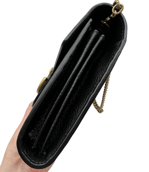 Gucci Black Mini GG Marmont Chain Shoulder Bag