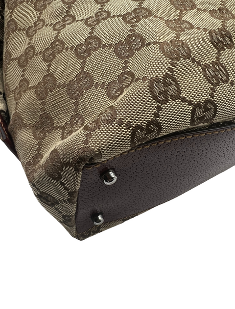 Gucci GG Canvas and Leather Mini Boston Bag