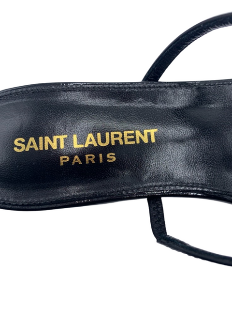Saint Laurent Black Cassandra Flat Sandals