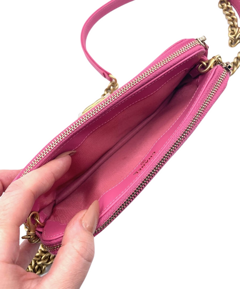 Chanel Boy Double Zip Clutch with Chain Bag