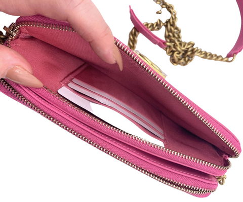 Chanel Boy Double Zip Clutch with Chain Bag