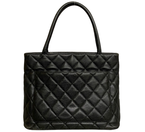 Chanel Black Medallion Tote in Caviar Leather