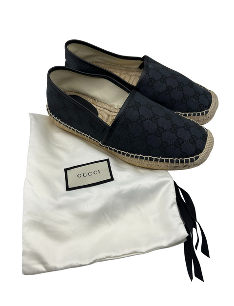 Gucci Unisex Black Canvas Espadrilles