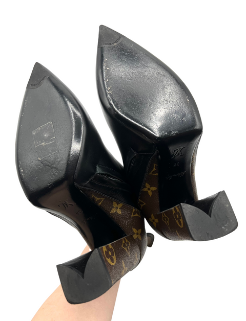 Louis Vuitton Calfskin Monogram Rodeo Queen Low Ankle Boots
