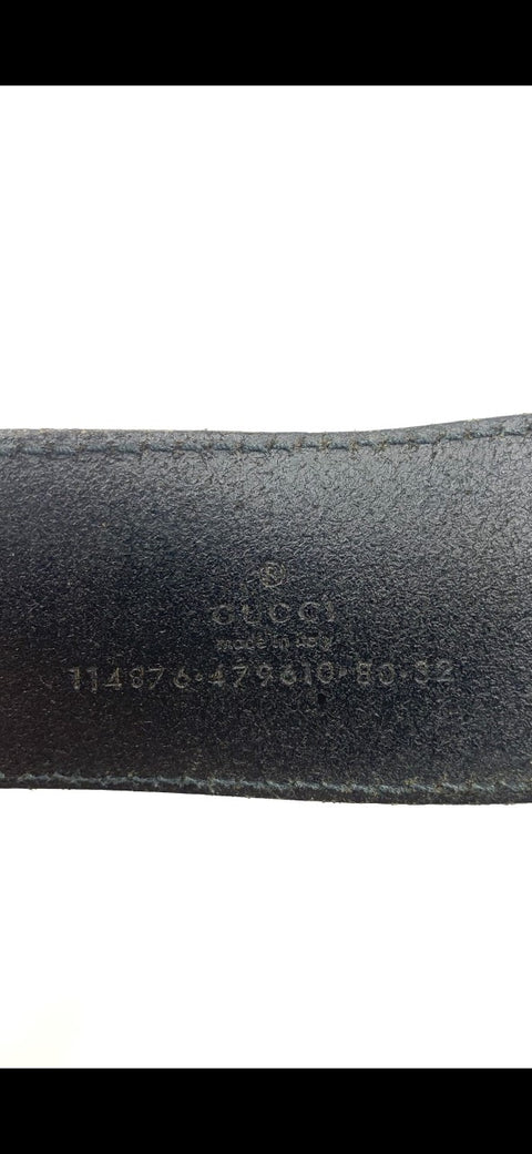 Gucci Black Interlocking G Leather Belt