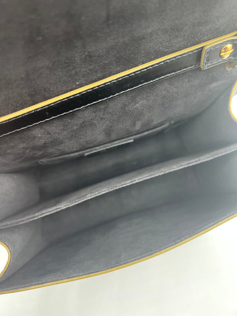 Fendi Black Leather Scalloped Kan I Shoulder Bag