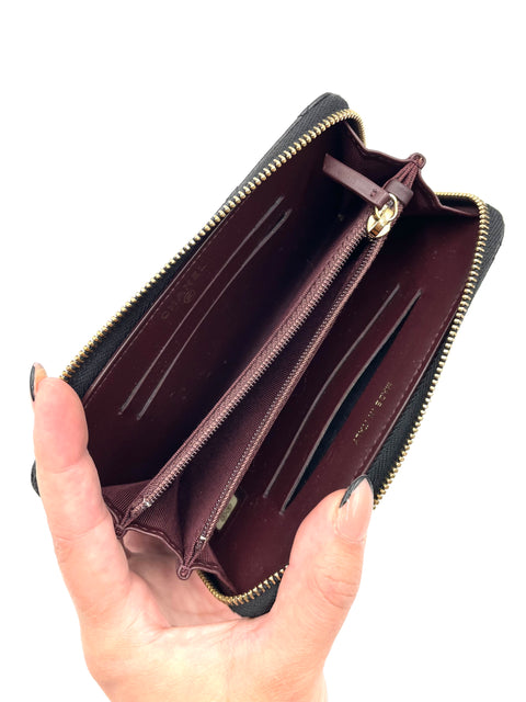 Chanel Black Caviar Leather Zip Around Wallet