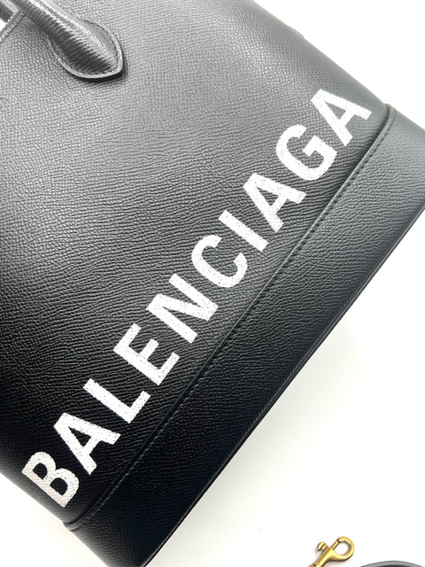 Balenciaga Ville Small Handbag in Black and White
