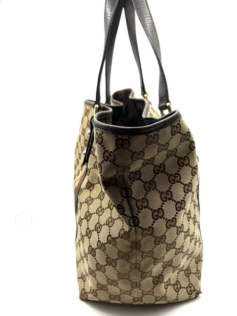 Gucci Canvas and Leather Tote Bag with Charms
