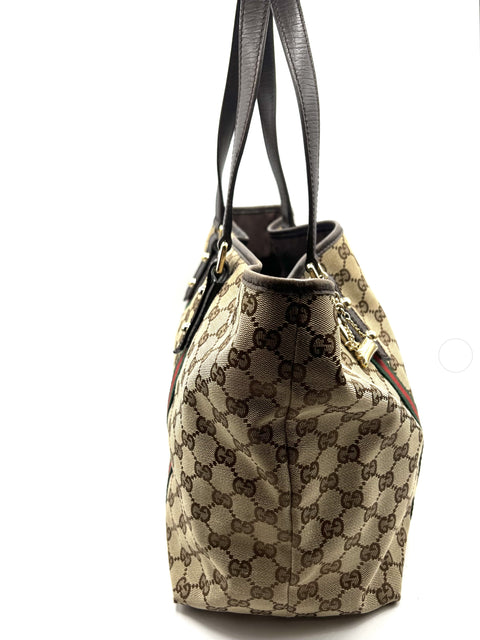 Gucci Canvas and Leather Tote Bag with Charms