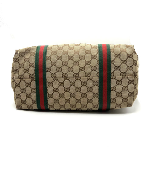 Gucci Canvas and Leather Tote Bag with Charms