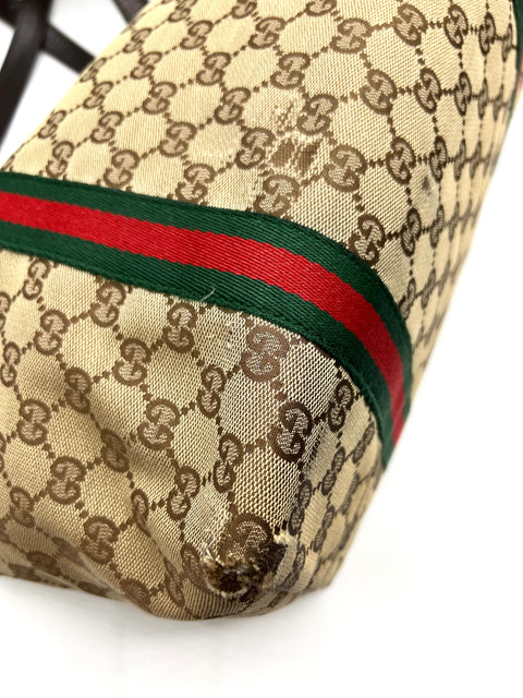 Gucci Canvas and Leather Tote Bag with Charms